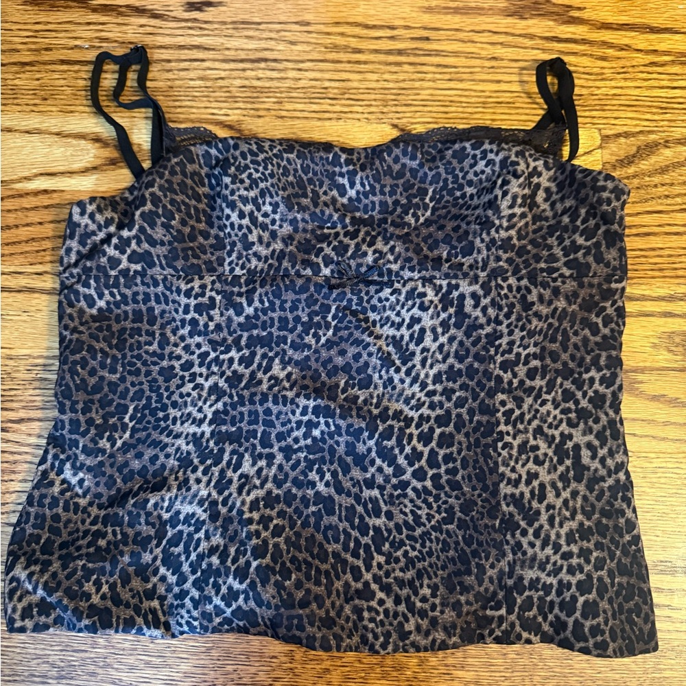 Zara Black and Brown Leopard Print Camisole
